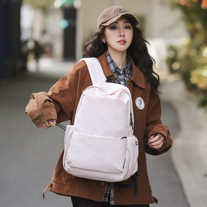 Jednobarevný školní batoh Dámský Velkokapacitní batoh Studentský cestovní batoh Pánské