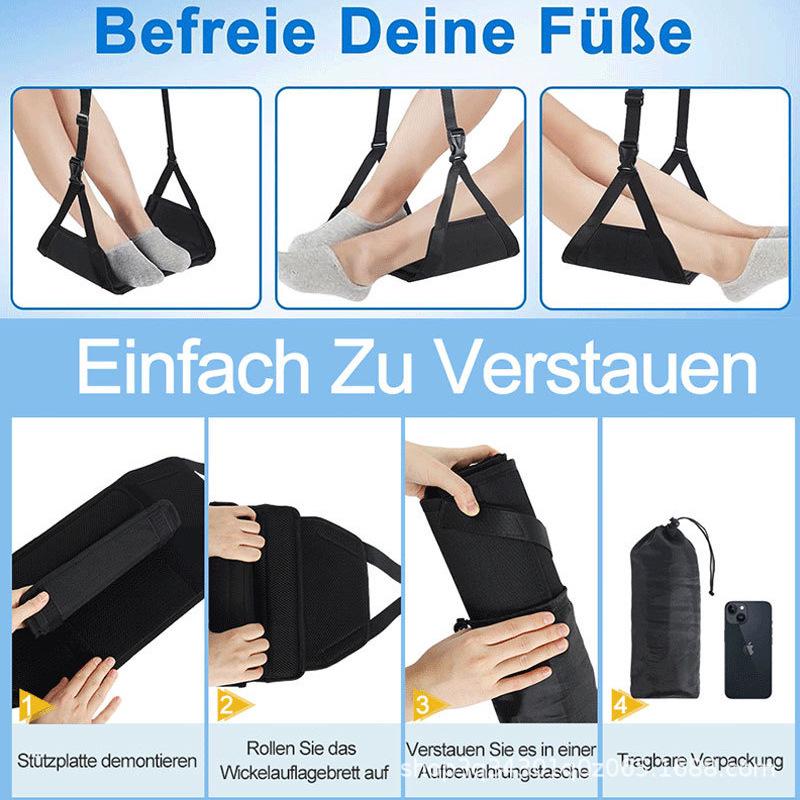 Compact Adjustable Foot Hammock for Travel and Rail