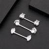 1Pair Heart Cat Crystal CZs Nipple Piercings Barbell 14G Stainless Steel Dolphin Owl Nipple Rings for Women Shield Bar Jewelry