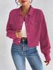 Cross2025 Women's Corduroy Lapel Jacket - Autumn/Winter Casual Short Coat