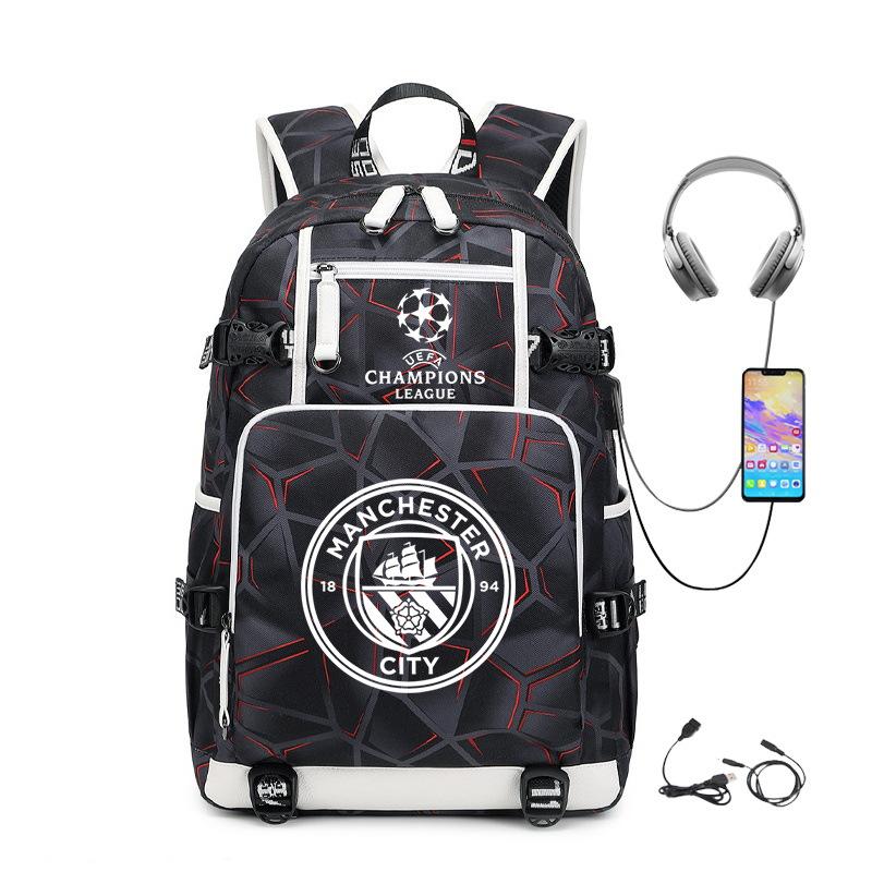 School Season Football Peripheral Student Schoolbag Leisure Personalized Backpack Large Capacity With Usb Charging