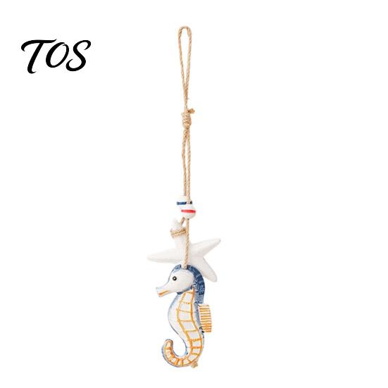 Decorative Nautical Theme Piece Mediterranean Wall Hanging Decor, Handcrafted Wooden Ocean Style Ornaments, Pendants with Rustic Art Cotton