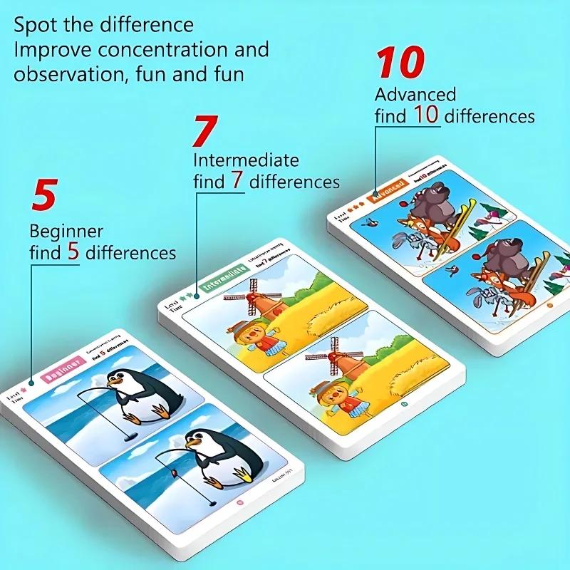 1-5Set Educational Drawing Games Find The Difference Attention Training Cards Toys To Improve Observation Skills Puzzle Games