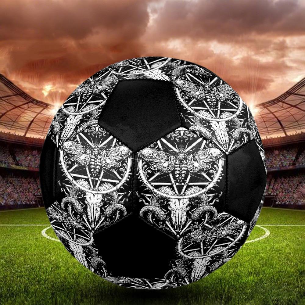 Skull Satan Indoor Soccer Ball Colorful All Ages Size 5 Machine Stitched PVC Competition Ready Durable High-Bounce