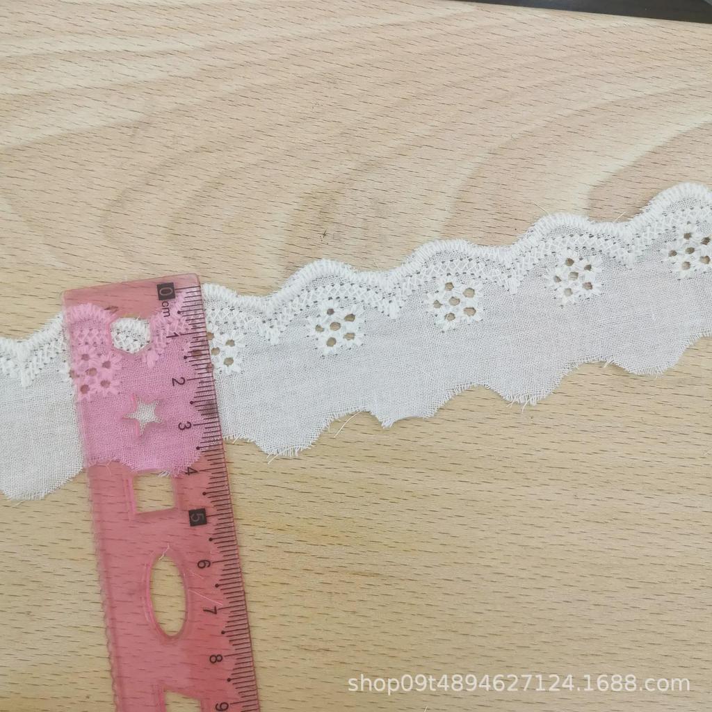 Classic Lace Accessories Flower Embroidery Cotton Hollow Wave Fabric