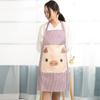 Stripe Pig Pattern Apron Oil-proof Cartoon Apron Cute   Kitchen