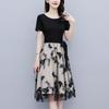 Etam Mesh Embroidered Faux Two-Piece Summer Dress