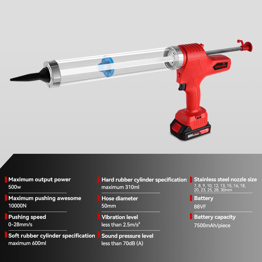 ONEVAN Cordless Electric Glue Gun Multi-function Electric Glass Caulking Gun Adhesive Glue Sealant Tool For 21V 18v Battery