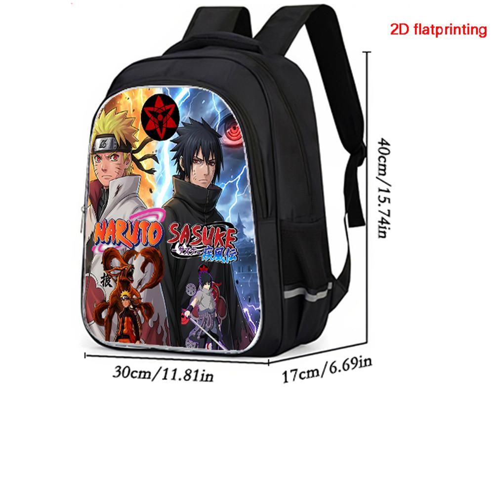 NARUTO Anime Student Backpack Mochila, Dual Zipper Pockets, Durable Lightweight 16-inch Kids Backpack for Boys & Girls Ages 5-10