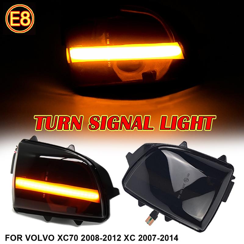 Rearview Dynamic Turn Signal Light For Volvo XC90 2007-2014 XC70 2008-2012 Front Door Wing Rear View Side Mirror Lamp Indicator