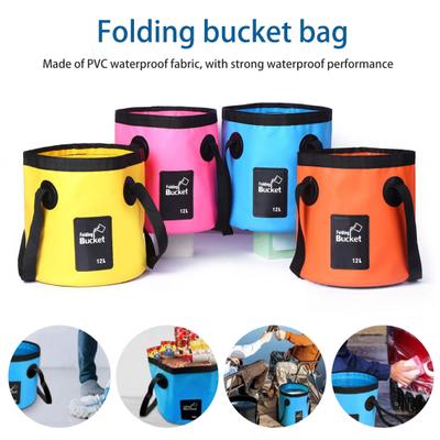 12/20L Outdoor Camping Foldable Bucket with Portable Handle Waterproof Multifunctional Car Washing Fishing Collapsible Water Storage Pail