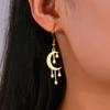 Trendy Crescent Moon Stars Drop Earrings for Women 2026 Stainless Steel Jewelry Pendant Earrings Birthday Gift Wholesale