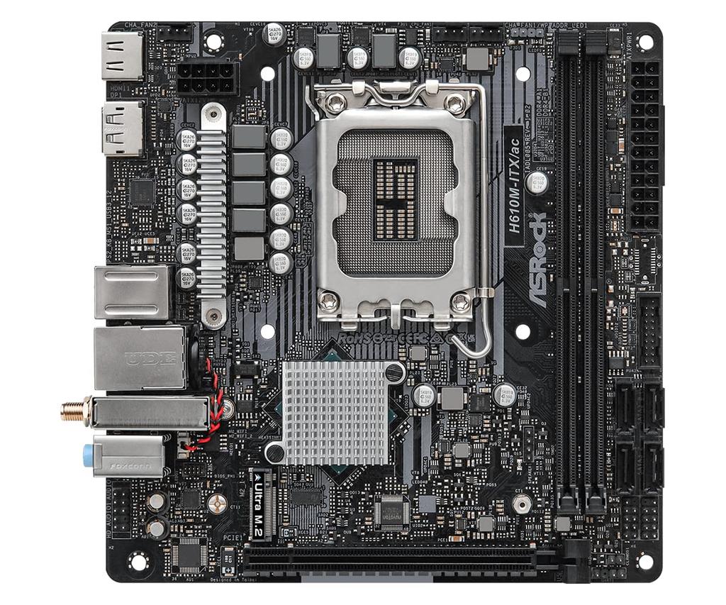 ASRock Motherboard Intel H610 Serie 12. Generation CPU Kompatibel H610 miniATX Motherboard Autorisierter Distributor H610M-ITX/ac (LGA1700) [Inländisch