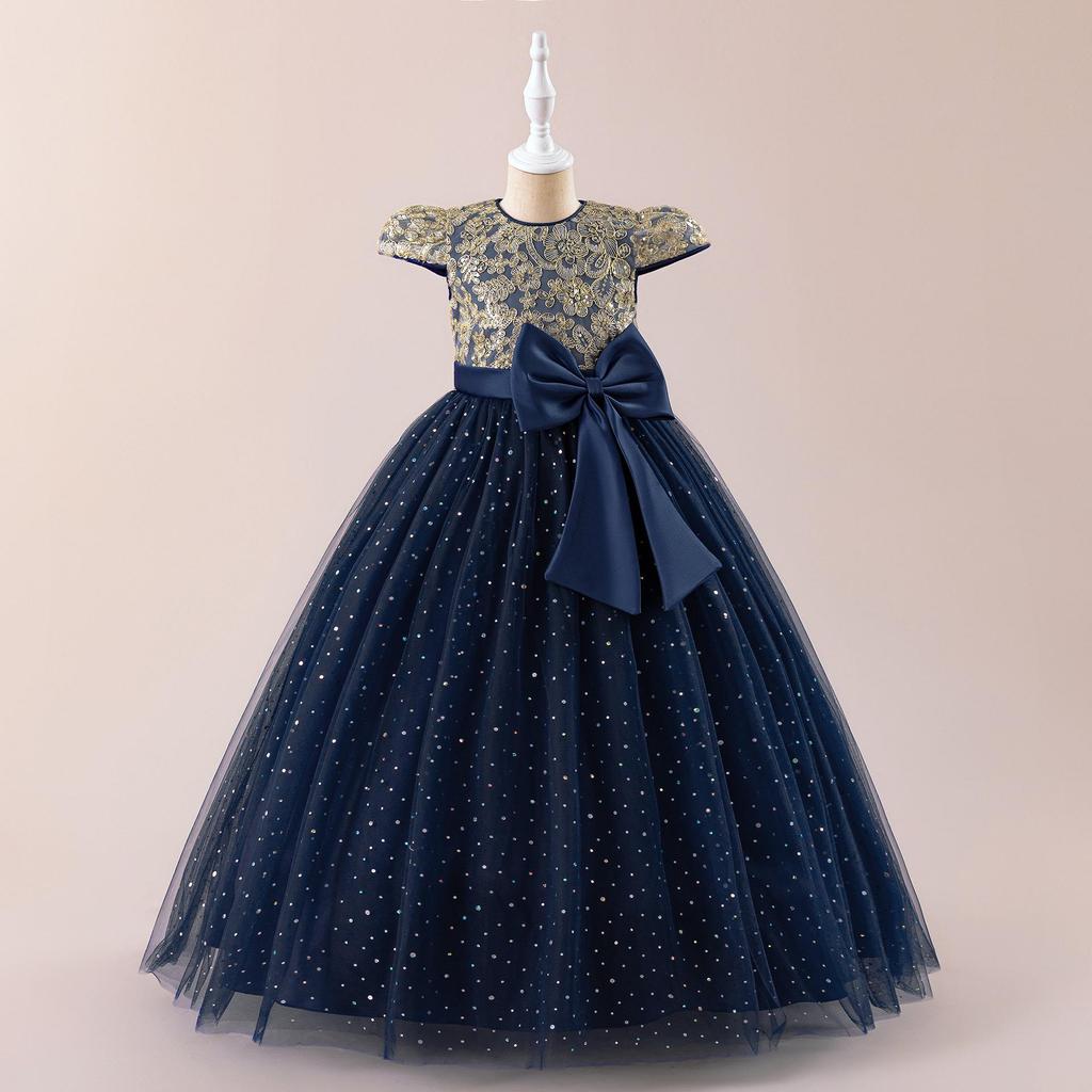 Sukienka księżniczki z tiulu dla dziewczynek - Puszysta, z kokardą, sukienka dla druhny, na wesele i bal