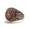 Finger Ring Exquisite Accessory Red Stone Retro Two-tone Ring Men Banquet Jewelry