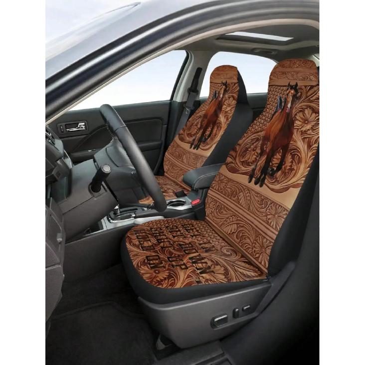 

1PC Galloping Horse Embossed Car Seat Cover – All-Season Universal Fit for Most Vehicles, a Practical Car Interior Accessory Steed