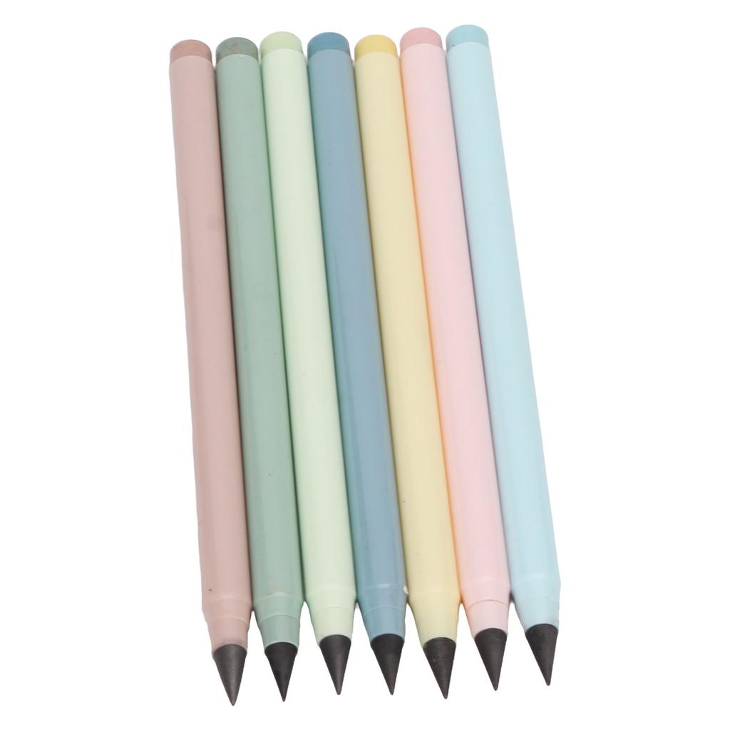 7 Sets Inkless Pencil Bright Colors Everlasting Pencil with Eraser Pen Cover for Students Teachers
