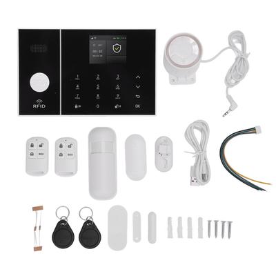 Ev Kablosuz Alarm Güvenlik Sistemi WiFi GSM 2G 2.4in TFT Ekran Uzaktan Kumanda Pencere Kapı Sensörü