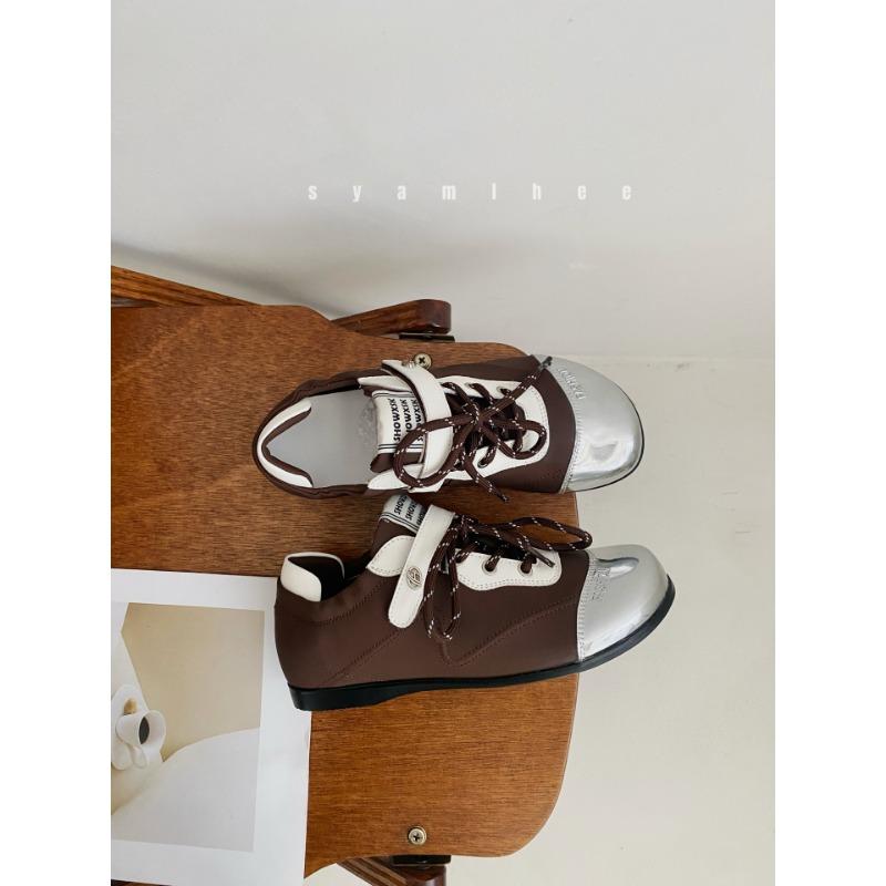 

Crooked head shell head ballet leather Mary Jane shoes single shoes women s new inner height increase soft sole casual shoes 39 коричневий