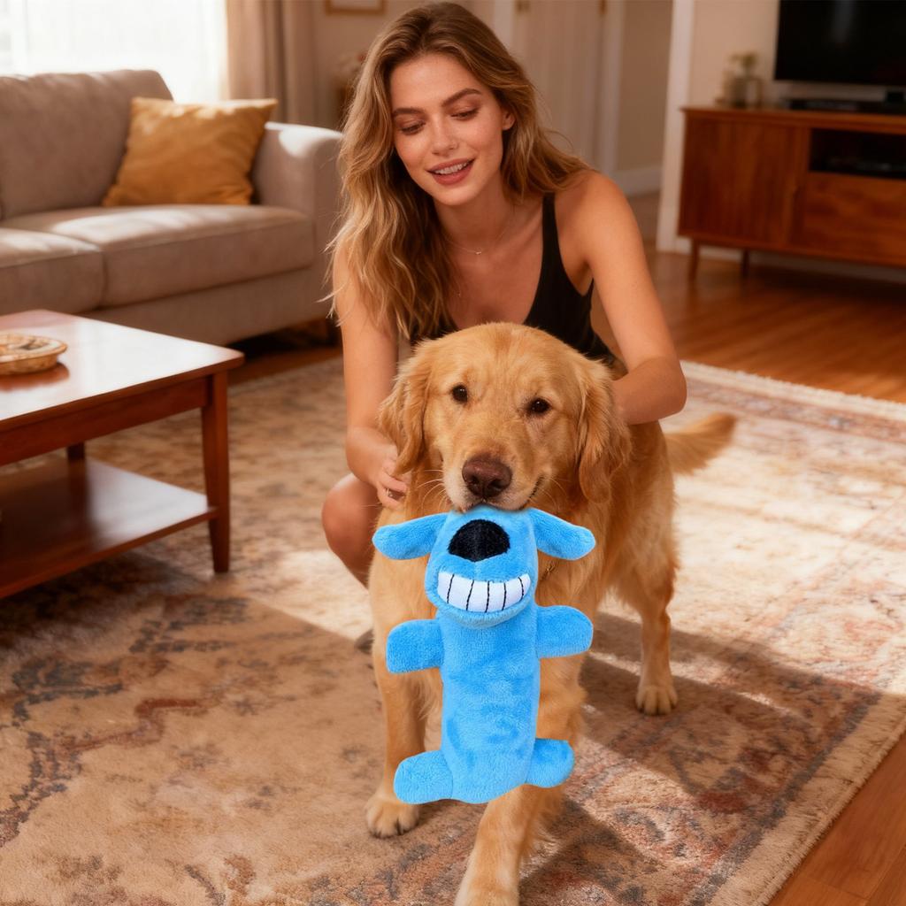 Puppy Teething Toy, Pet Boredom Reliever, Plush Bichon Puppy Doll, Dog Squeaky Toy, Dog Toy