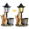 Tierfiguren Geburtstagsgeschenke für Oma Mama Frauen mit Solarlichtern Tierfamilie Figur für Außen Garten Rasen Dekoration