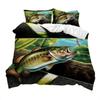 Moderne Bettwäsche Garnitur Hecht Fisch Bettbezug Kissenbezug Einzelne King Double Full Queen Größe Polyester Steppdeckenbezug