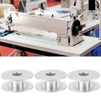 100pcs Aluminum Bobbins Empty Spool For Flat Sewing Machine Parts