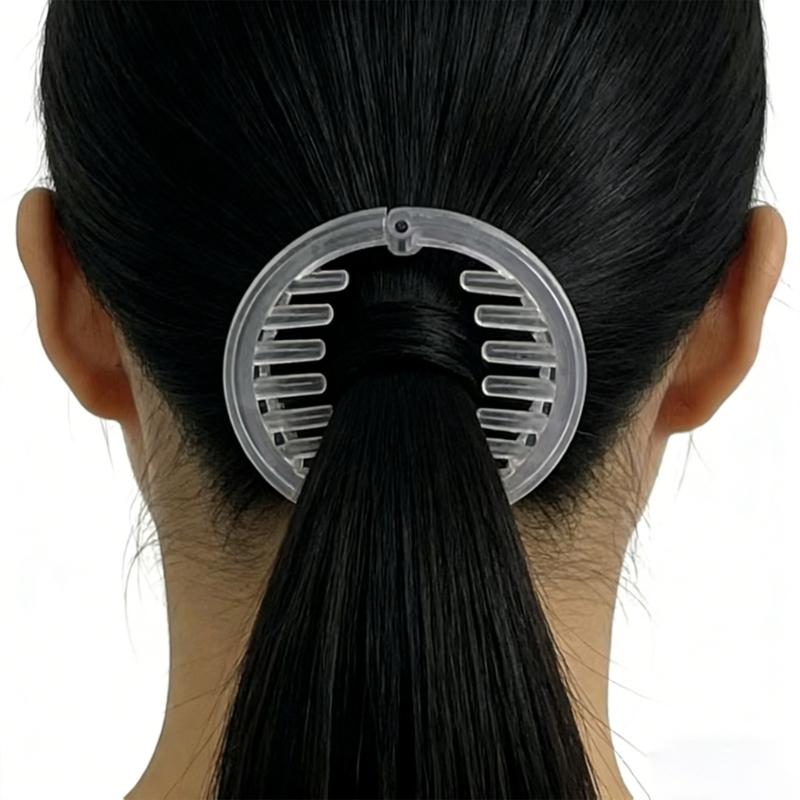 Transparent Small Ponytail Holder Hair Clip Set with Two Sizes Lightweight Comfortable for Women Girls Daily Use