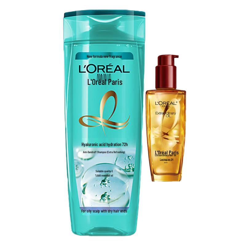 L Oréal Hyaluronic Acid Anti-Dandruff Shampoo & Extraordinary Oil Set