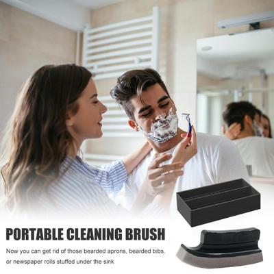 Escova de limpeza de barba Sink com cabo ergonômico, escova de esponja para aparar barba portátil para homens