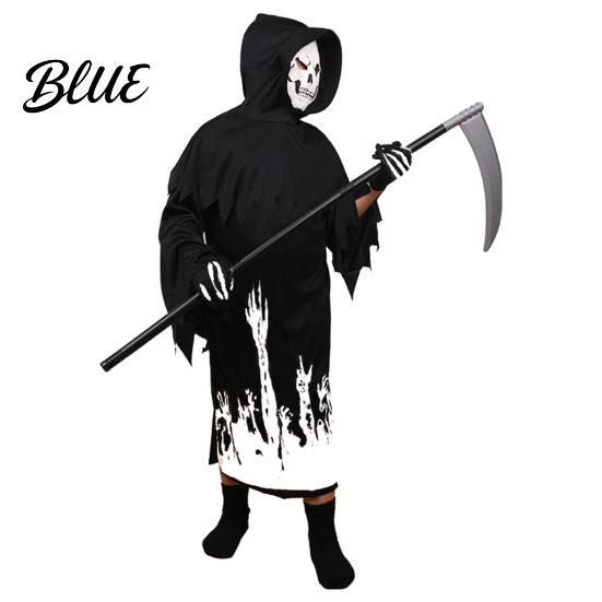 Costume For Special Events Halloween Grim Reaper for Kids Glow-in-the-Dark Cosplay Eye-catching Party Wear Outfit with Scythe Parties Dress-Up