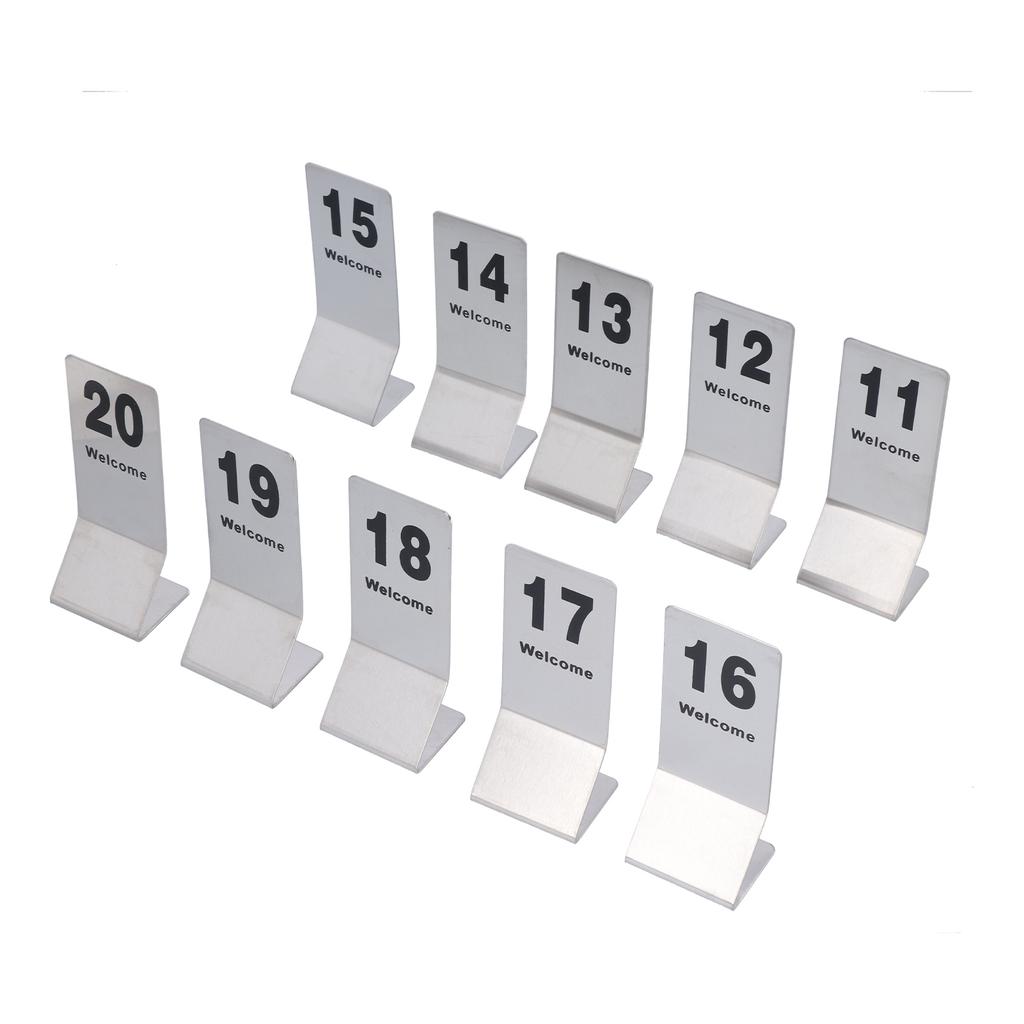 10PCS Table Number Cards Stainless Steel DoubleSided Digital Sign Seat Card 1120 Number