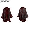 BITCED Autumn/Winter Peacock Flower Knitted Cape for Women - Thickened Warmth Shawl