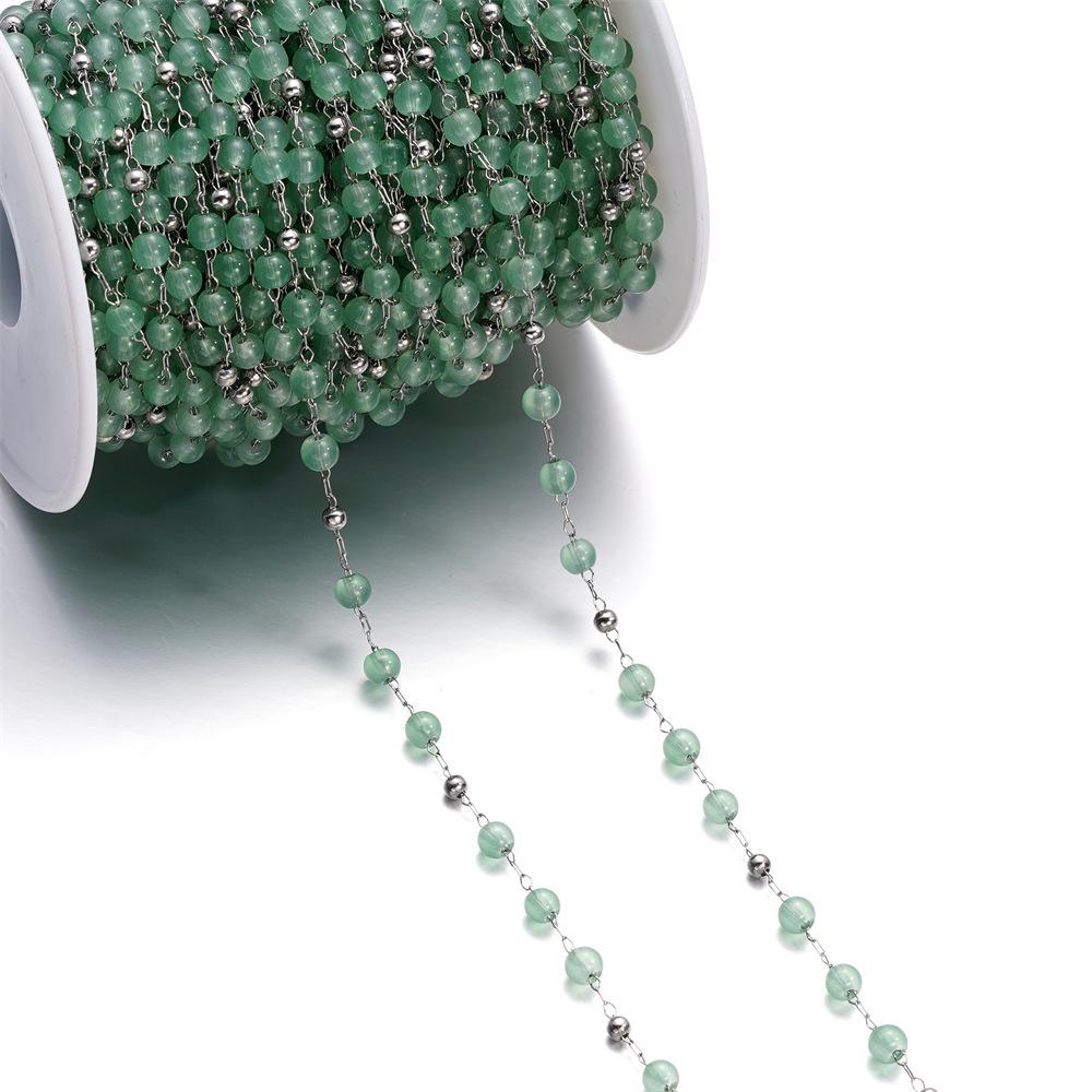 

1-метровая цепочка из нержавеющей стали «кошачий глаз» с разноцветными бусинами для изготовления украшений своими руками 1 Meter/Unrolled (Bead Diameter ~4.5mm) ~12g