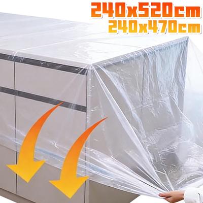 1/5PCS Household Clear Plastic Large Couch Cover Protective Dustproof Film Elastic Wrap for Furniture Sofa Table Cabinet Bed
