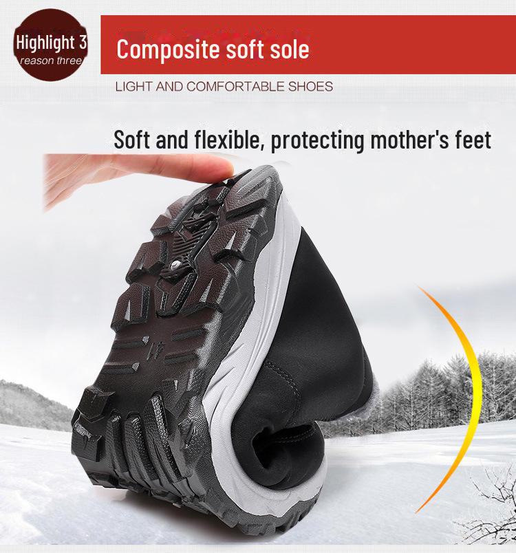 2024 Winter Unisex Old Beijing Cotton Snow Boots with Warm Velvet Lining for Adults