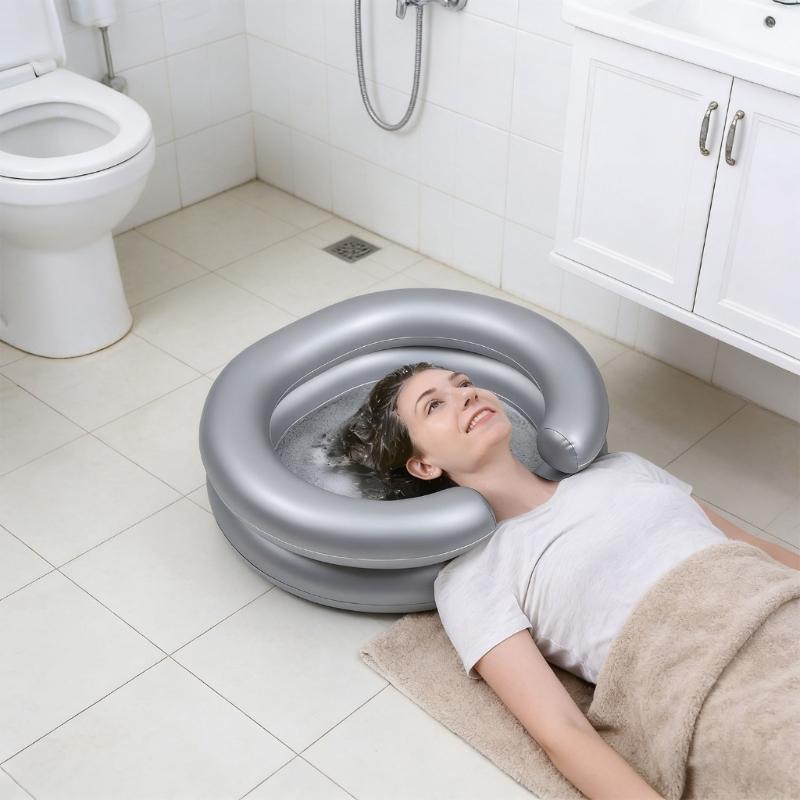 Inflatable Hair Washing Bowl For Bedridden People Portable Shampoo Tub With Wide Opening