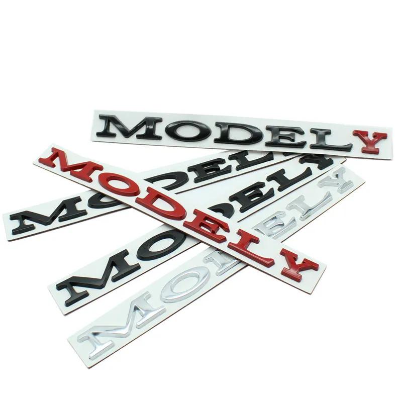 Model Y Logo Sticker for Tesla ModelY Creative Letter Stickers Tail Trunk 3D Zinc Alloy Emblem Badge Styling Car Modification