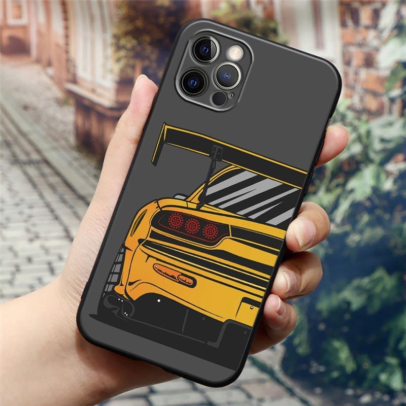 Japan JDM Tokyo Sports Car Anime Phone Case For Apple iPhone 16e 16 15 14 13 12 11 Pro Max XR XS 8 Plus SE2 Cover Silicone Cases