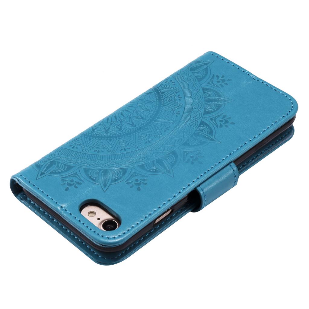 For iPhone 16e Stand Case Imprinted Totem PU Leather Wallet Phone Cover