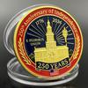 American Bald Eagle Gold Challenge Coin 1776-2026 US 250th Anniversary Coin Declaration of Independence Medal in Capsule