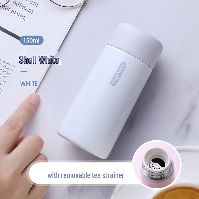 Stylish Mini Insulated Cup for Girls - Portable Pocket Size with Tea Infuser, Leak-Proof 304 Stainless Steel.
