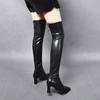 Over-knee boots Long boots Autumn and winter new high-heeled velvet warm and comfortable cowhide pointed fashion boots Long boots