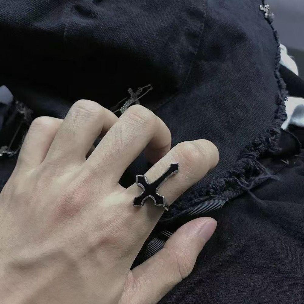 6pcs/Set Goth Halloween Ring Set Korean Style Skeleton Skull Rings Set Hip Hop Skeleton Rings  Women