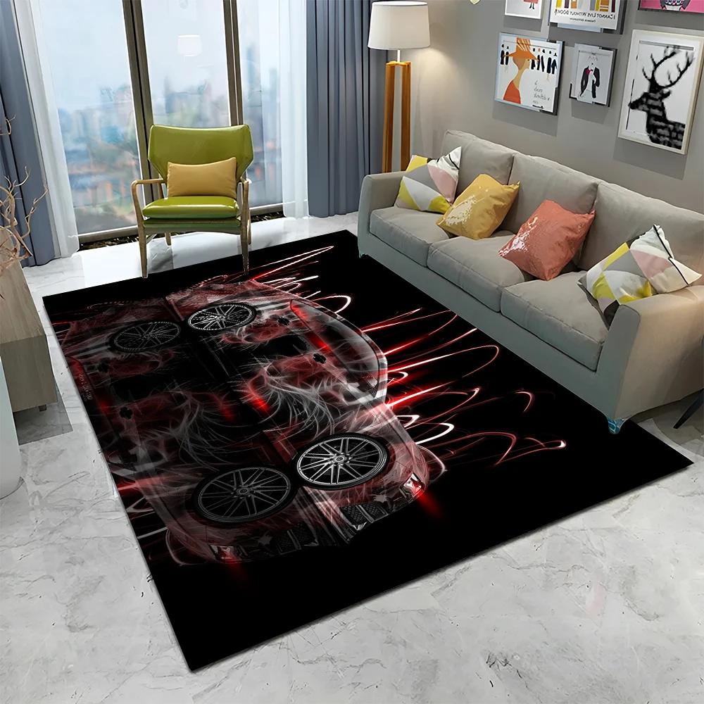 3D Toekomstige Sportwagen HD Concept Auto Cartoon Tapijt Vloerkleed voor Huis Woonkamer Slaapkamer Bank Deurmat Decoratie, Kinderen Antislip Vloermat