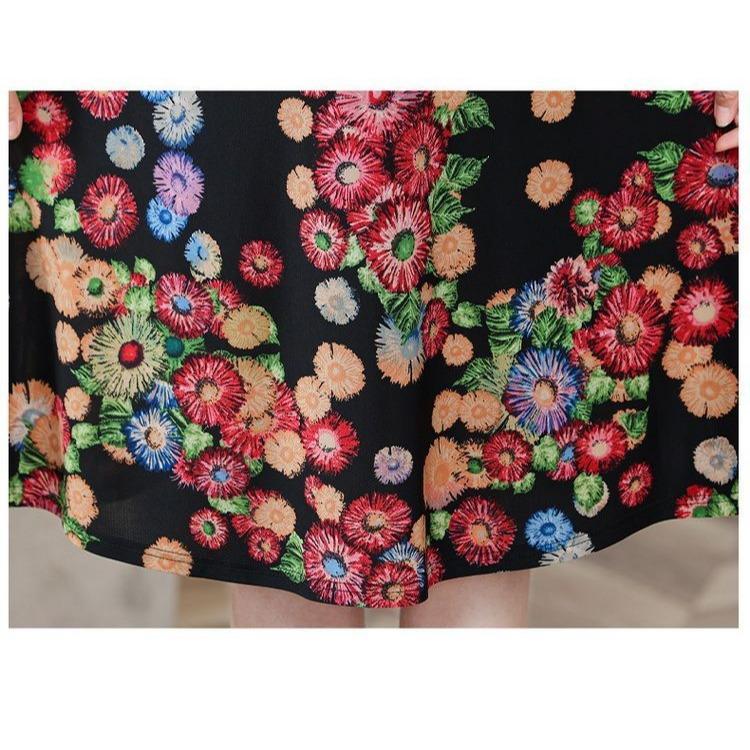 Chic Summer Fake Two Piece Dress for Moms Elegant Slimming and Youthful Mid Age Women Fashion Clothing