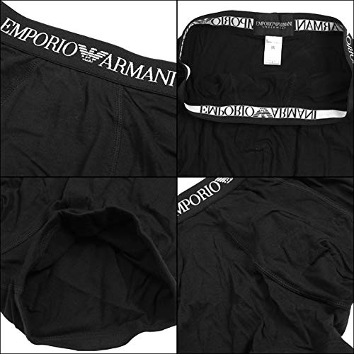 Emporio Armani Herren 3er-Pack Boxershorts, Lange Länge, Markenlogo, Unifarbe, Importiert