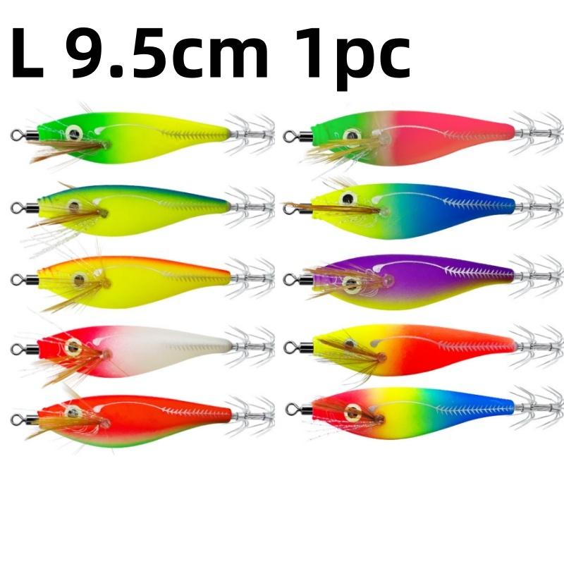 1/5Pcs Glowing Squid Hooks Horizontal Shrimp Lures Baits For Cuttlefish Squid Jigs Hard Baits For Octopus Fishing