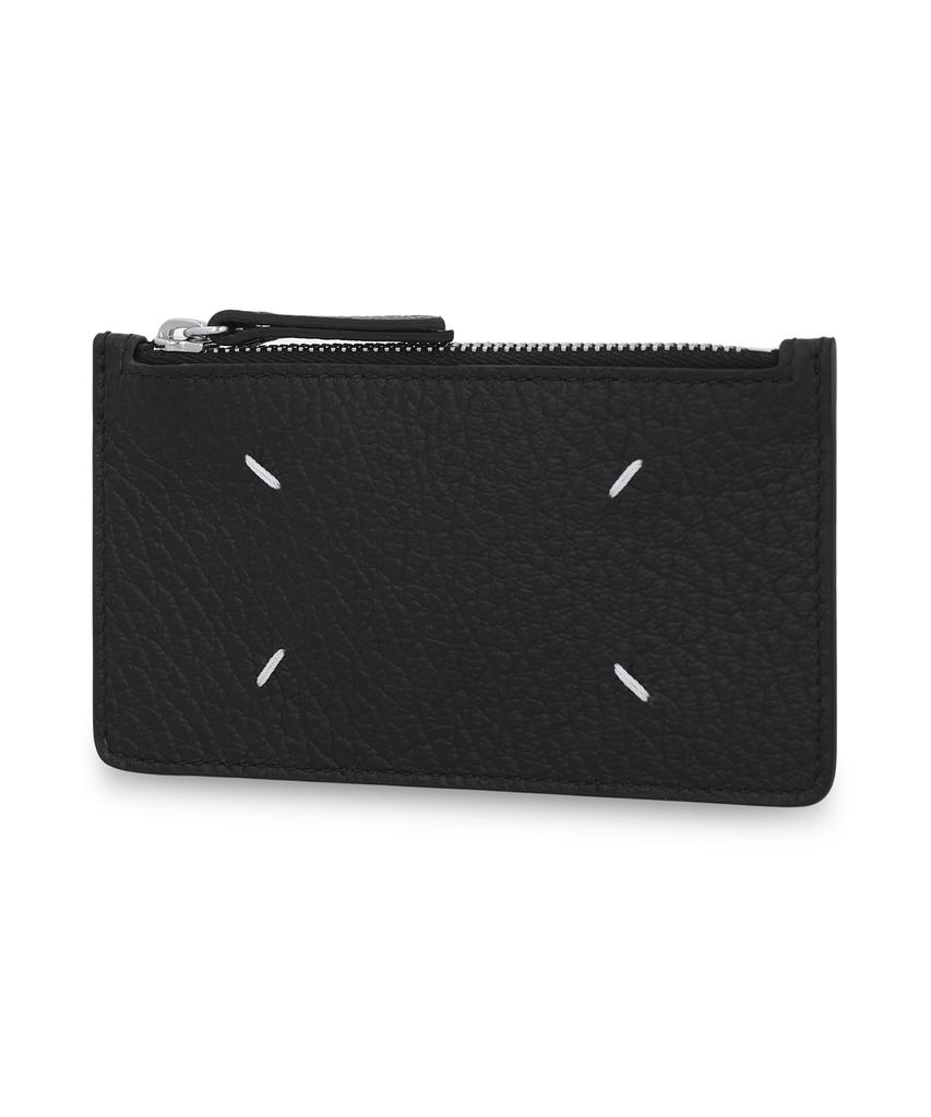 Maison Margiela Stitch Zipper Card Holder - Black / S56Ui0143P4455T8013