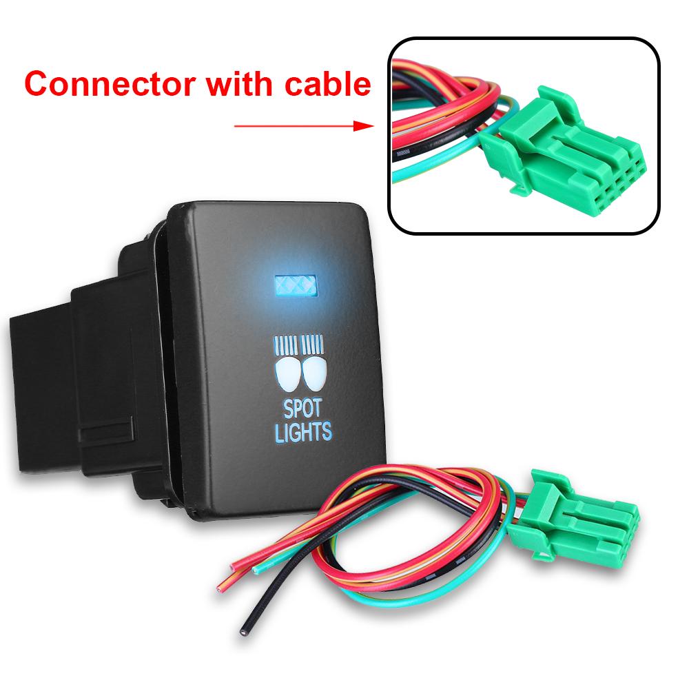 Buton de apăsare pentru lumină de mașină, 12V, pentru ceață, lumina spate, întrerupător de bară de lumină cu LED pentru Mitsubishi Mirage LA Outlander ZK Triton MQ MR